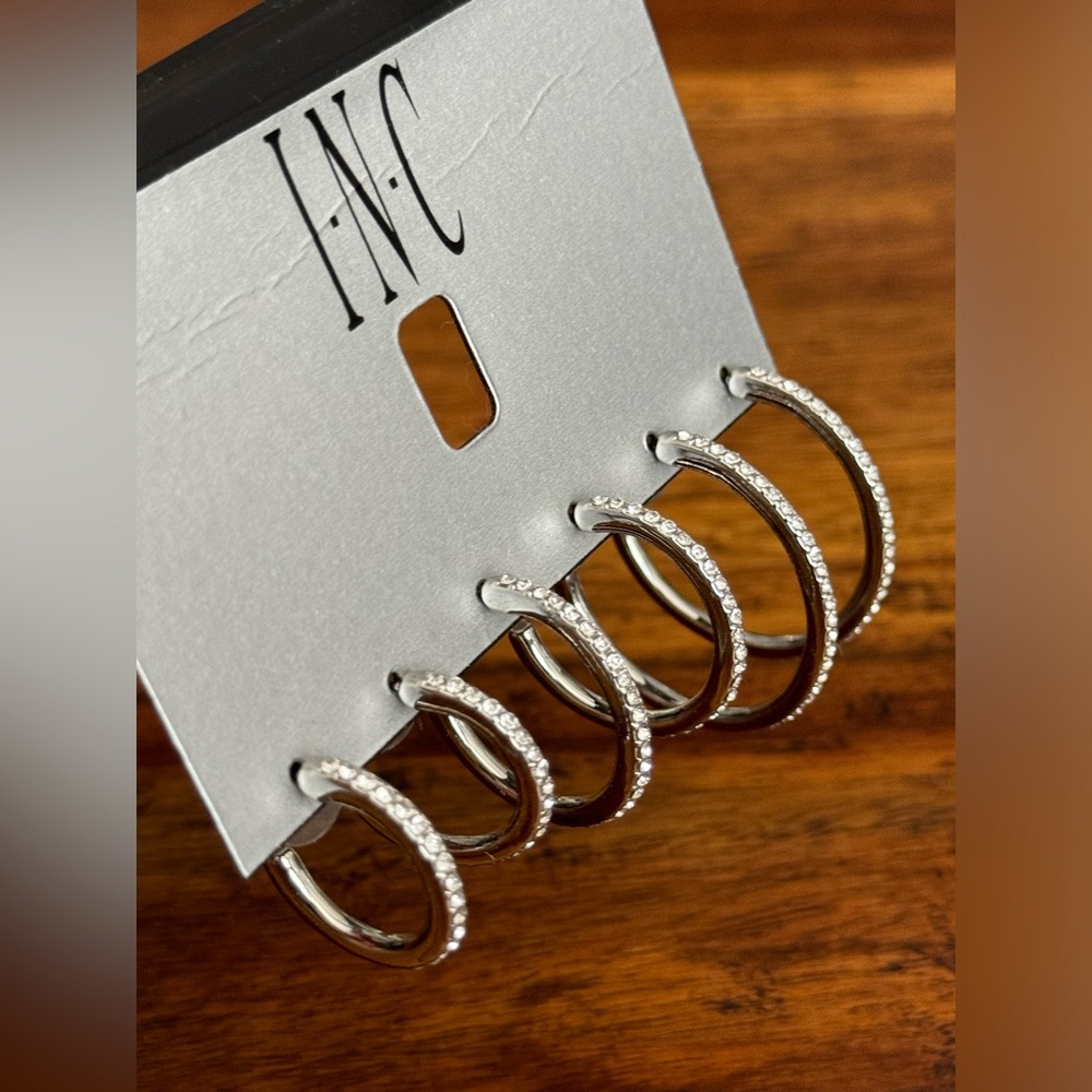 I•N•C hoop earrings. 3 size set.